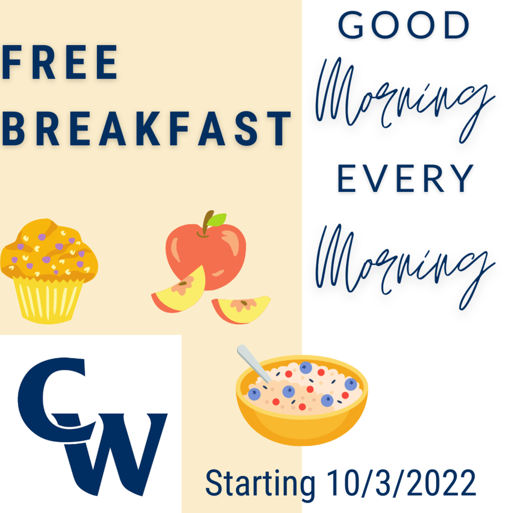 Free Breakfast starting 10/3/22