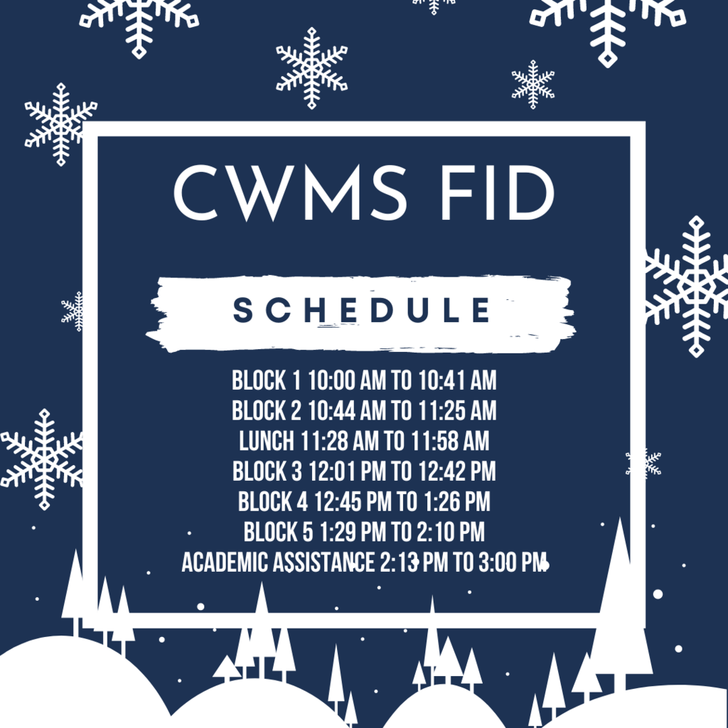 CWMS FID schedule
