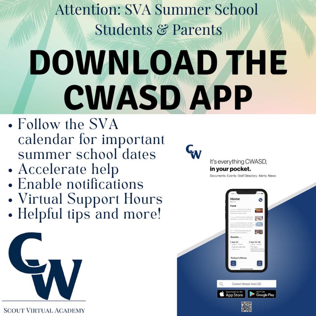 download the cwasd app for important summer school information