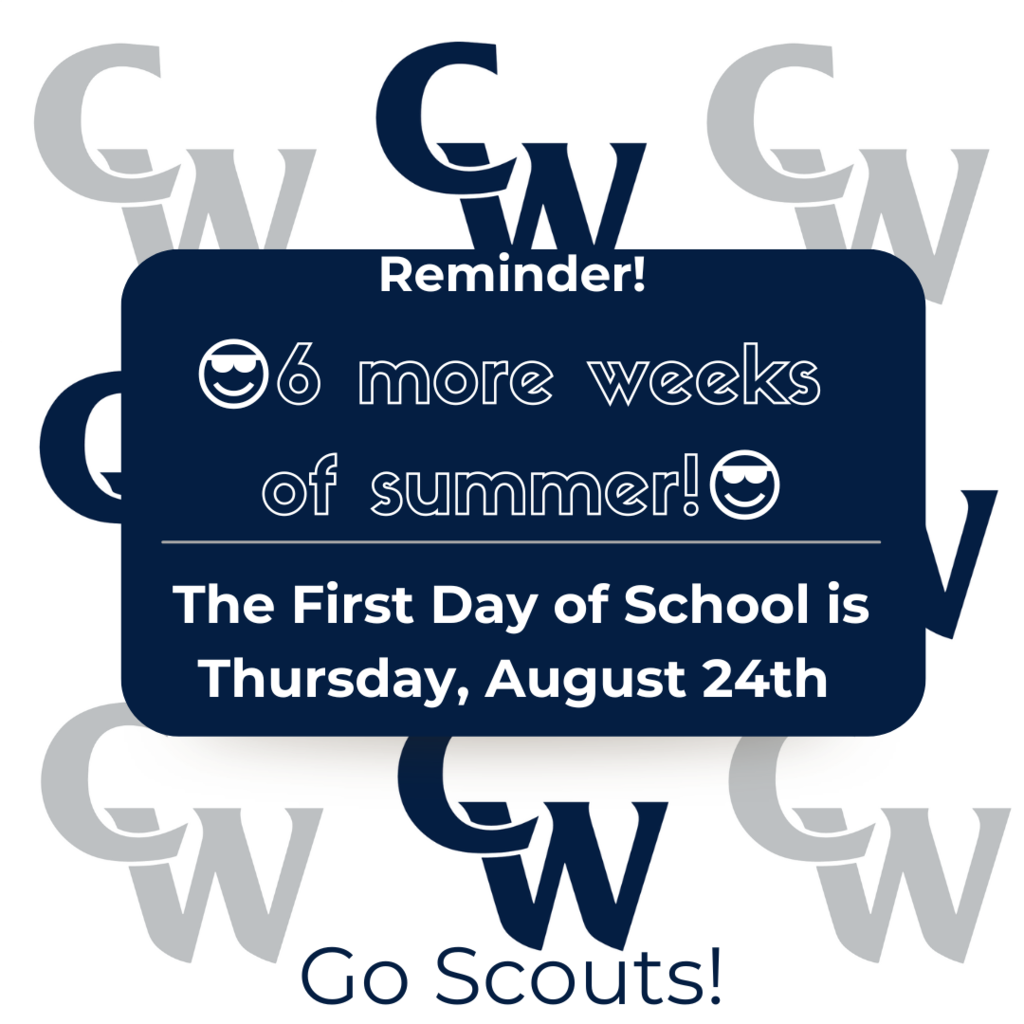 6 more weeks of summer! The first day of school is 8/24