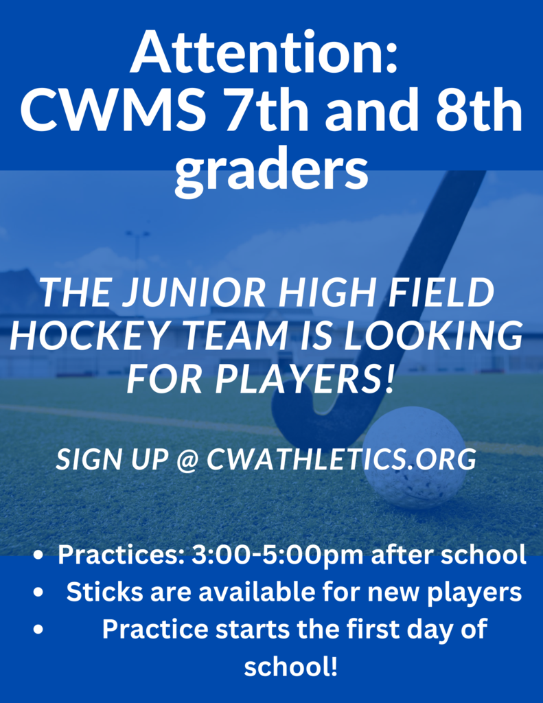 sign up for field hockey at https://cwathletics.org/