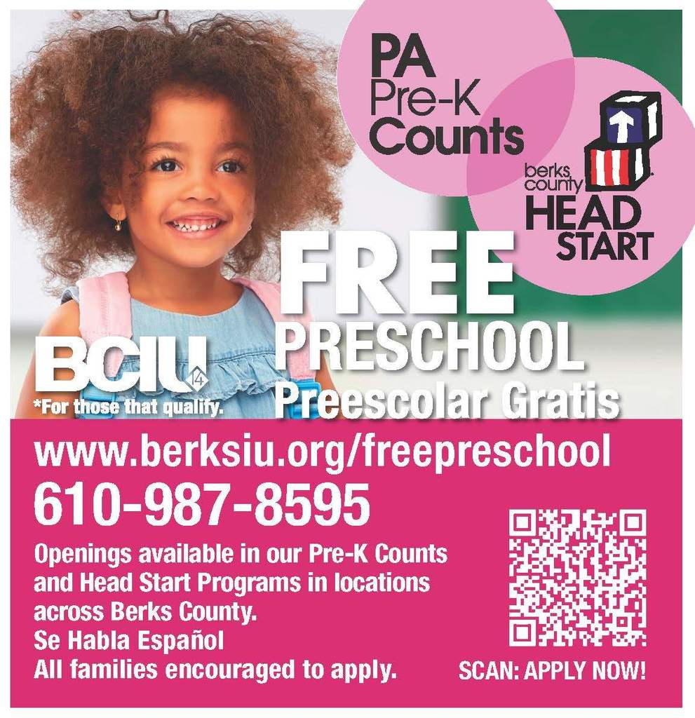BCIU free preschool, scan qr code