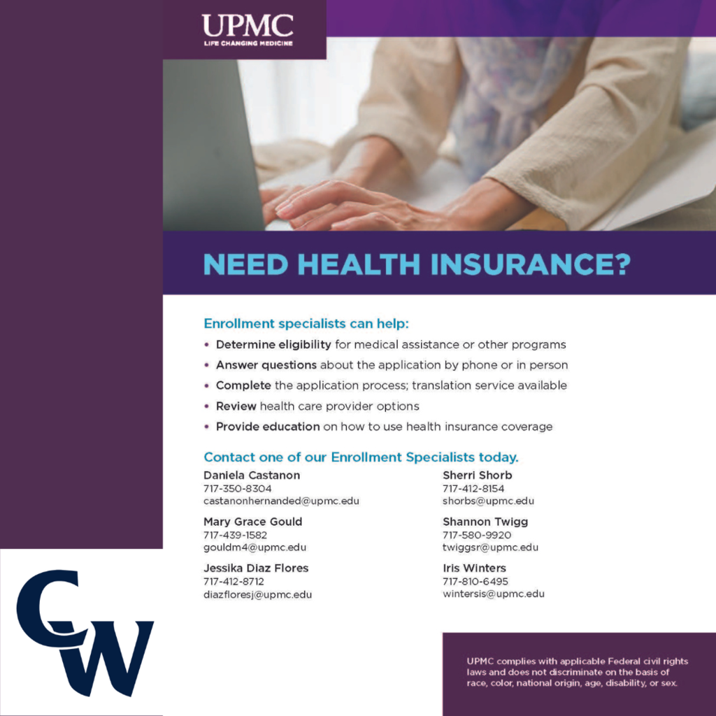 Need health insurance? Email gouldm4@upmc.edu