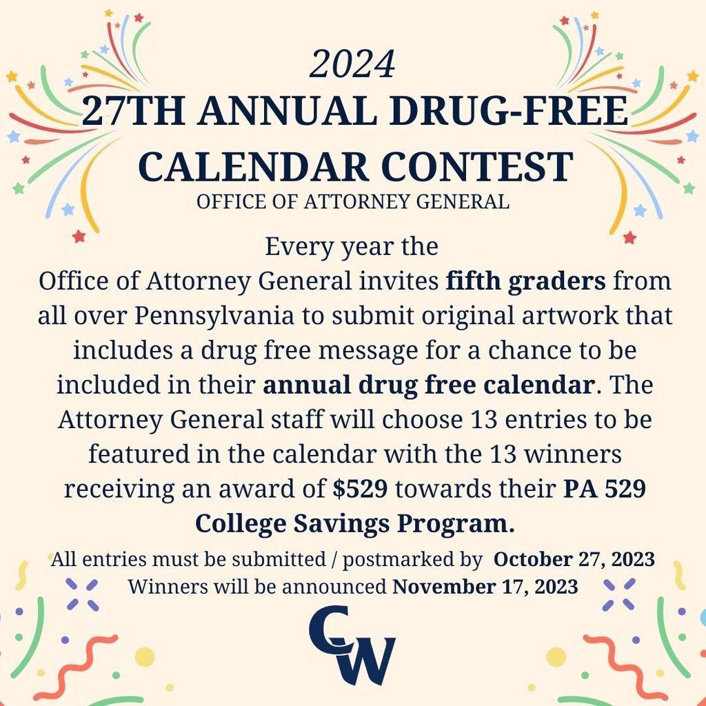 drug free calendar contest